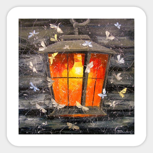 Night lantern and butterfly Sticker by OLHADARCHUKART